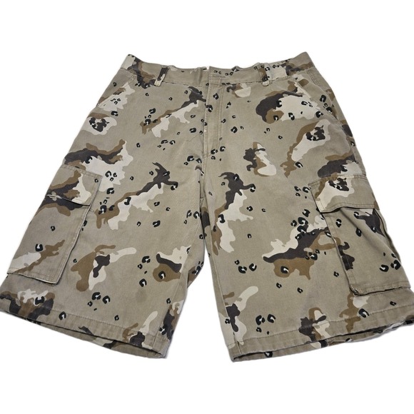 Access Shorts Mens 40 Cargo Pockets Chocolate‎ Chip Camo Camouflage Baggy Y2K - Picture 1 of 11